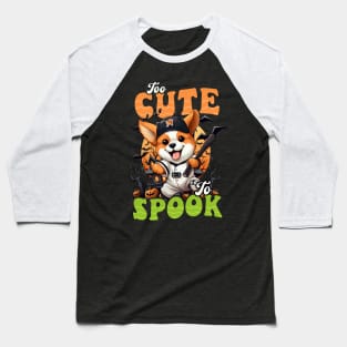 Baseball Halloween Shirt | Cute Too Spook Puppy Baseball T-Shirt